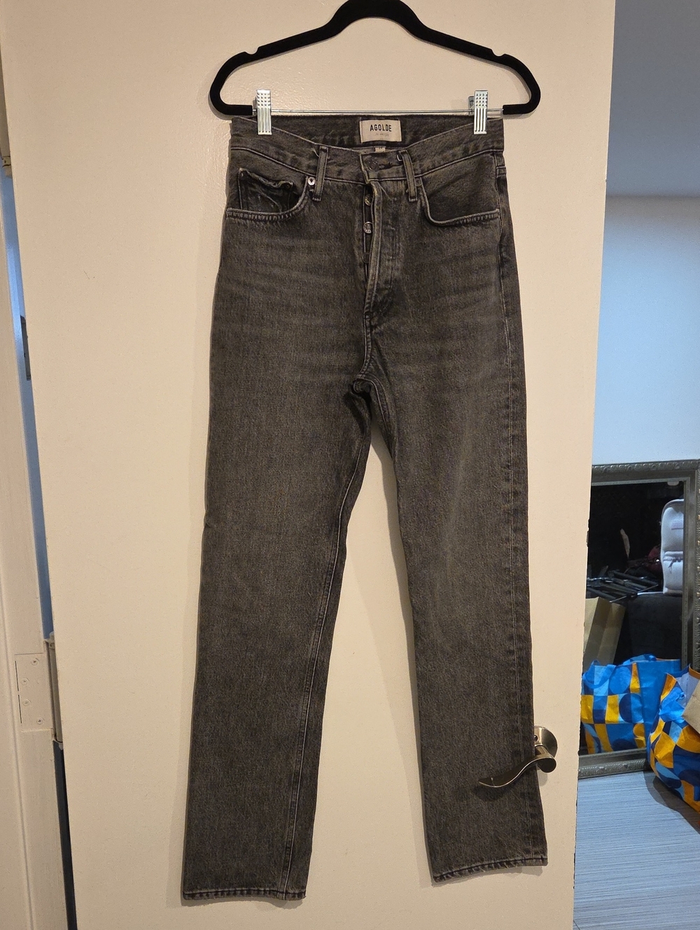 Agolde Women’s Charcoal Straight Jeans